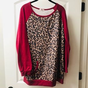 COPY - NWOT Naggoo Banded Leopard Top